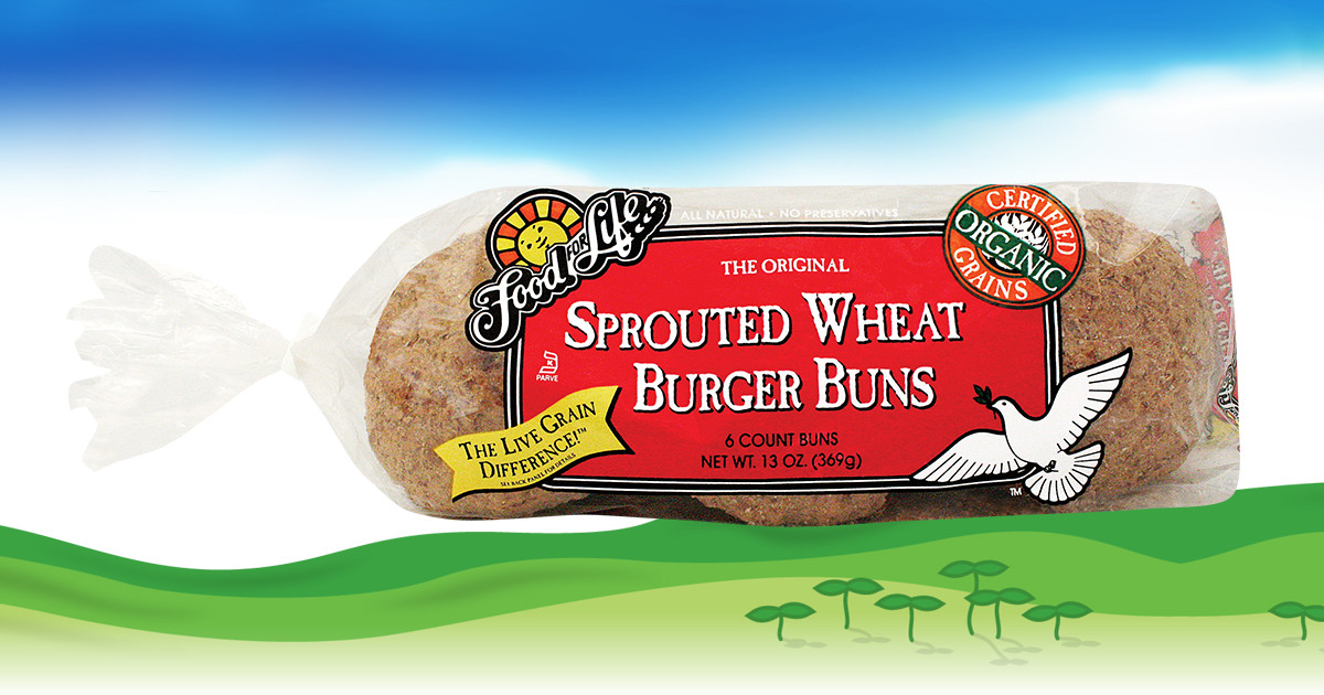 Sprouted Whole Wheat Burger Buns Food For Life Healthy Buns